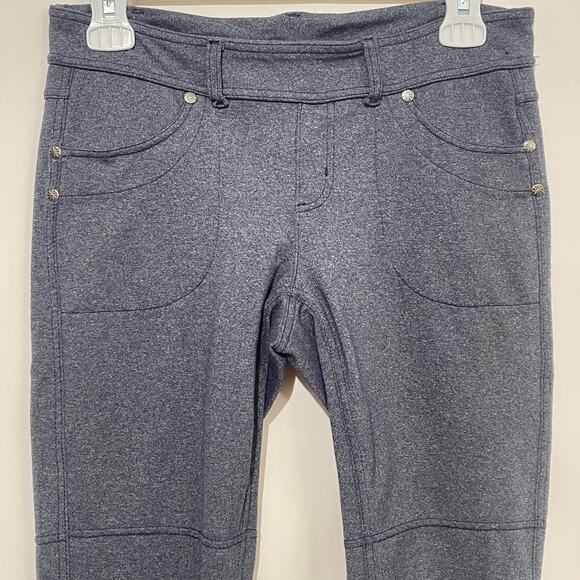 Athleta Bottega Leggings Womens Small TALL LONG Blue Stretchy Pockets Athleisure - Picture 5 of 9